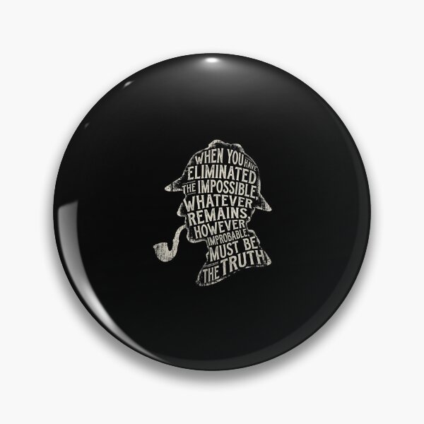 Item preview, Eliminated The Impossible Sherlock Holmes Silhouette Quote Art designed and sold by Fenay Designs.