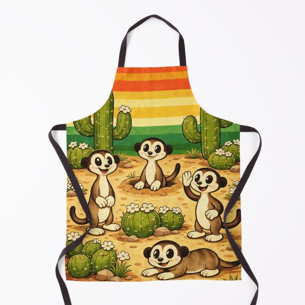 Item preview, Retro Meerkat Desert Cartoon – Vintage 1930s Style Meerkats & Cactus Mexican Desert Aesthetic designed and sold by chihuahuashower.