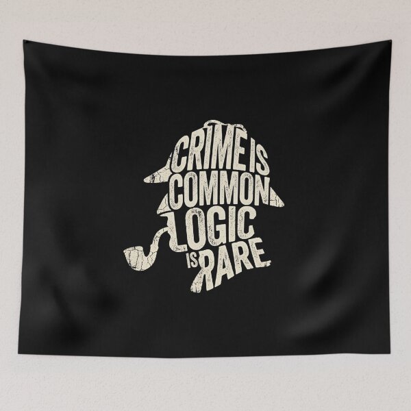 Item preview, Crime Is Common Logic Is Rare Sherlock Holmes Silhouette designed and sold by Fenay Designs.