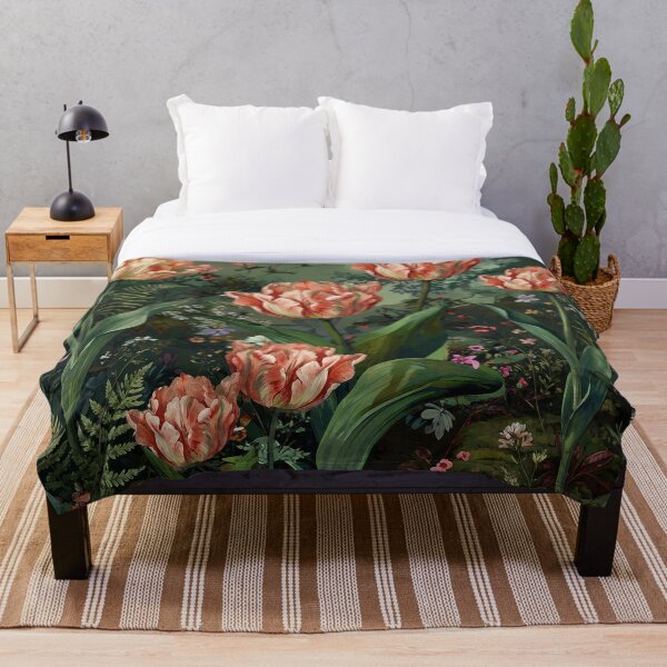Aperçu de l'œuvre Illustration botanique vintage d'un jardin de tulipes créée et vendue par Rutvain.