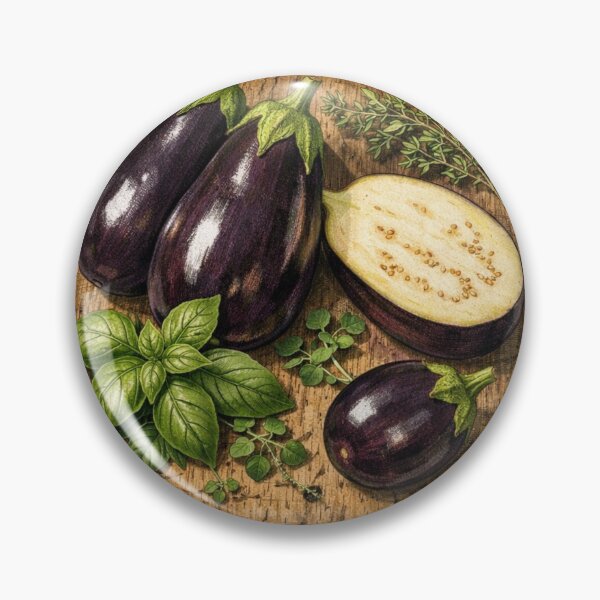 Item preview, Vintage Eggplant Kitchen Illustration - Rustic Vegetable Art designed and sold by Darlin8888.