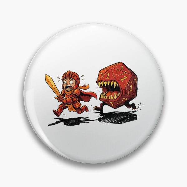 Item preview, Red Monster D20 Natural One Tabletop RPG Funny Knight designed and sold by Fenay Designs.
