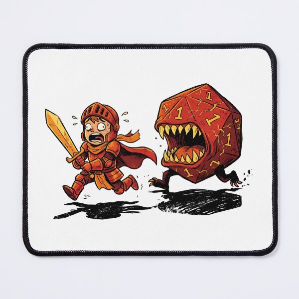 Item preview, Red Monster D20 Natural One Tabletop RPG Funny Knight designed and sold by Fenay Designs.