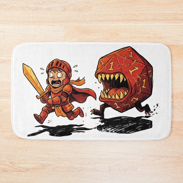 Item preview, Red Monster D20 Natural One Tabletop RPG Funny Knight designed and sold by Fenay Designs.