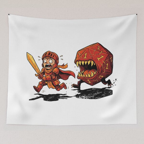 Item preview, Red Monster D20 Natural One Tabletop RPG Funny Knight designed and sold by Fenay Designs.
