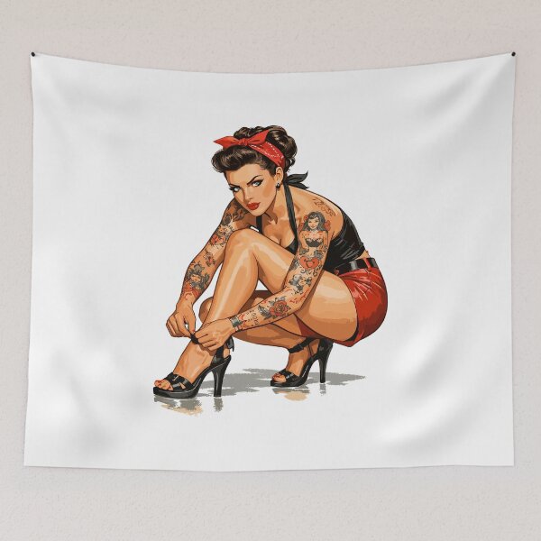 Item preview, Retro Pin-Up: Tattooed Rockabella Gift designed and sold by Pineapple-Tree.