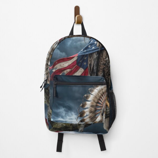 Item preview, Bald Eagle Wearing a Headdress and American Flag designed and sold by Maria Dryfhout.
