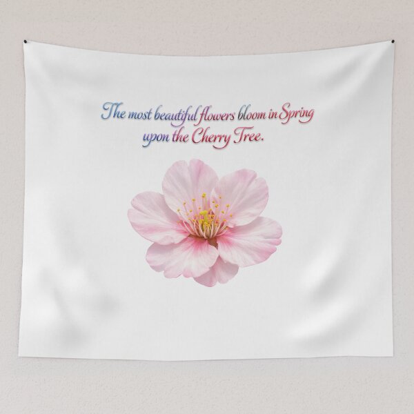 Item preview, Cherry Blossom Flower with Inspirational Spring Quote designed and sold by TailTraceDesign.