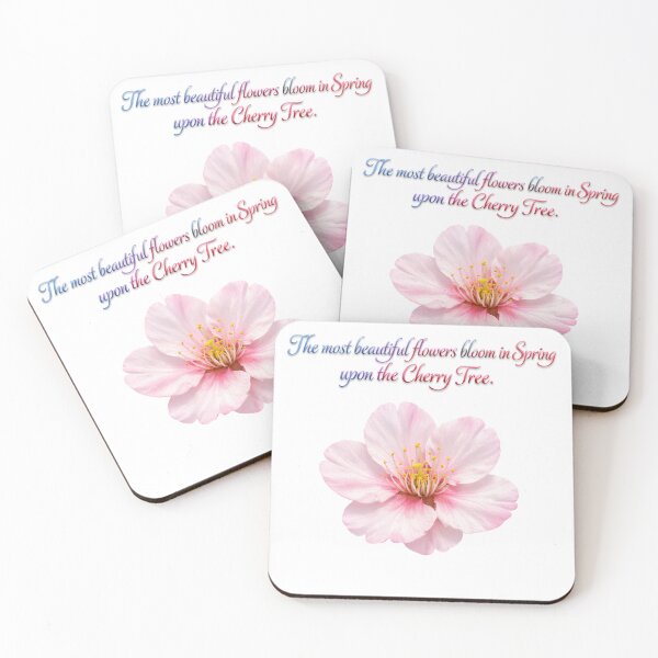 Item preview, Cherry Blossom Flower with Inspirational Spring Quote designed and sold by TailTraceDesign.