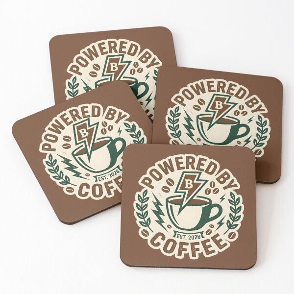 Item preview, POWERED BY COFFEE - Lightning Coffee Cup Energy Design designed and sold by WowDezign.