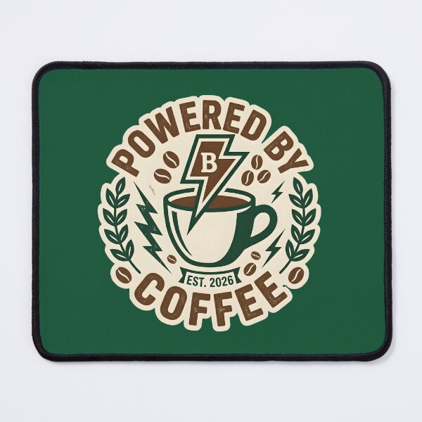 Item preview, POWERED BY COFFEE - Lightning Coffee Cup Energy Design designed and sold by WowDezign.