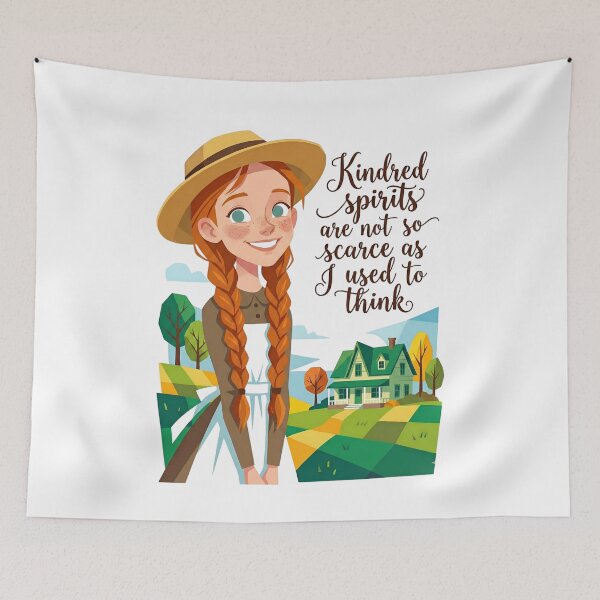 Item preview, Anne of Green Gables Kindred Spirits Quote Cartoon Art designed and sold by Fenay Designs.