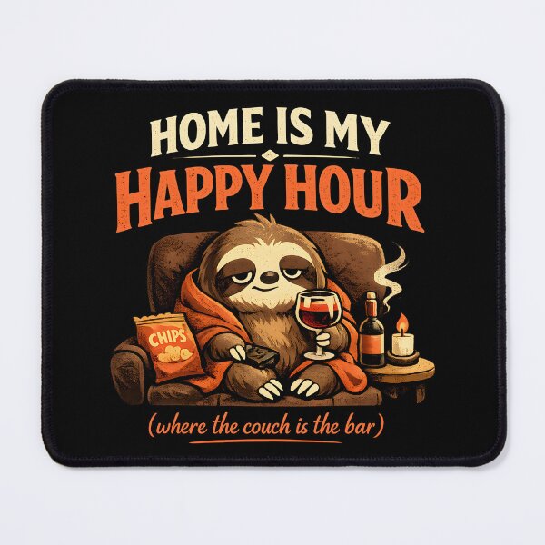 Item preview, Home Is My Happy Hour Where The Couch Is The Bar Funny Sloth designed and sold by Stikaro.