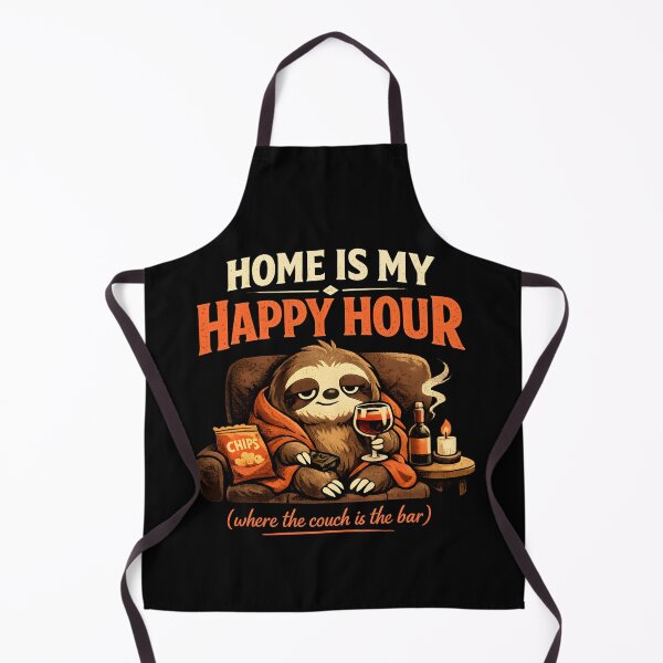 Item preview, Home Is My Happy Hour Where The Couch Is The Bar Funny Sloth designed and sold by Stikaro.