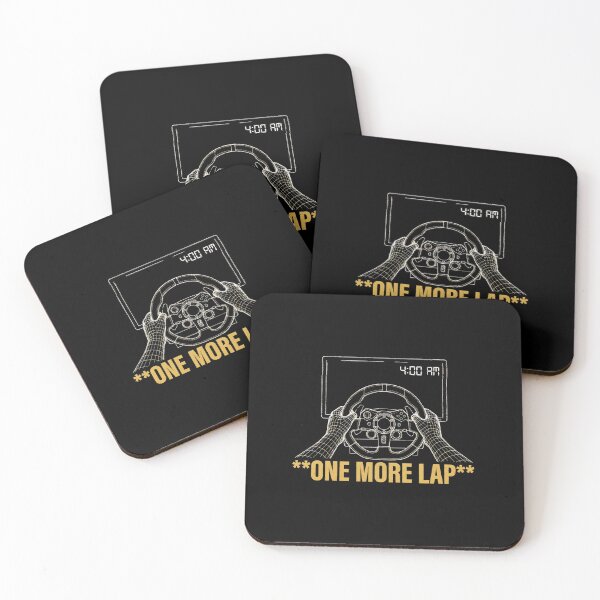Item preview, One More Lap 4AM Late Night Sim Racing Wireframe designed and sold by Fenay Designs.