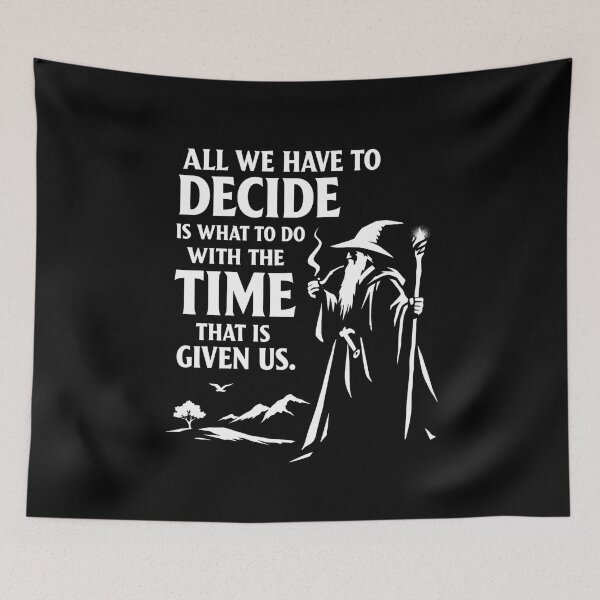 Item preview, Wizard Wisdom Time Quote Fantasy Silhouette designed and sold by Fenay Designs.