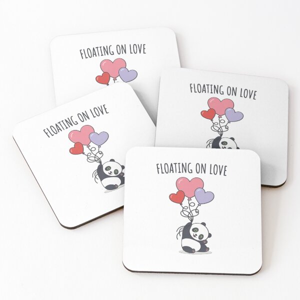 Item preview, Floating On Love Panda – Cute Romantic Heart Balloon Panda Sticker designed and sold by snaperos.