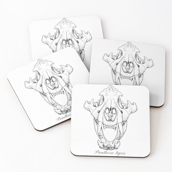 Item preview, Tiger skull in pen and ink designed and sold by Drawinism.