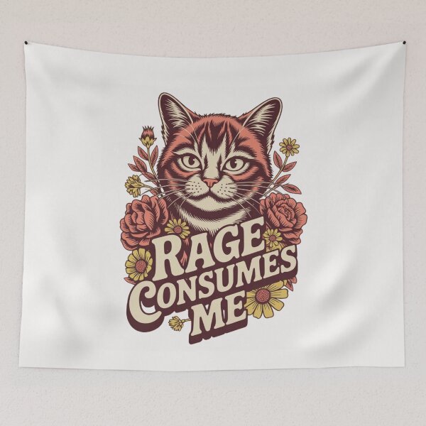 Item preview, Cute Cat Rage Consumes Me Funny Sarcastic Kitten Flower designed and sold by ManiaGrania.