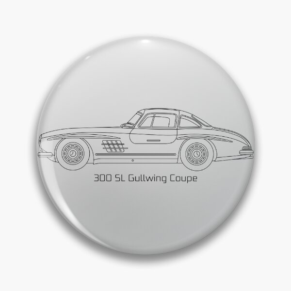 Item preview, Mercedes 300 SL Gullwing 1954 line Illustration designed and sold by blackdogshop.