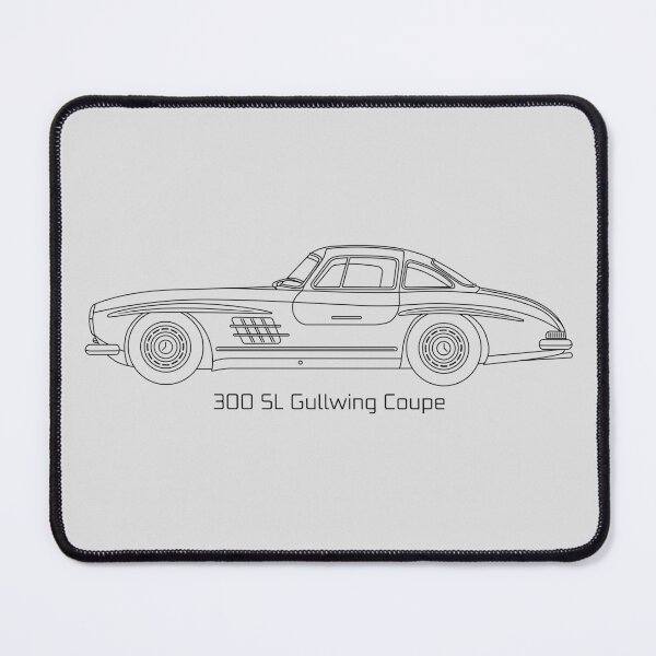 Item preview, Mercedes 300 SL Gullwing 1954 line Illustration designed and sold by blackdogshop.