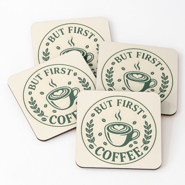 Item preview, BUT FIRST COFFEE - Modern Retro Badge Coffee Design designed and sold by WowDezign.