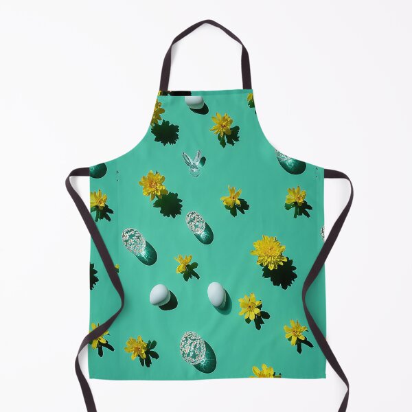 Item preview, Easter eggs and yellow flowers on a green surface designed and sold by Stellar Geometry.