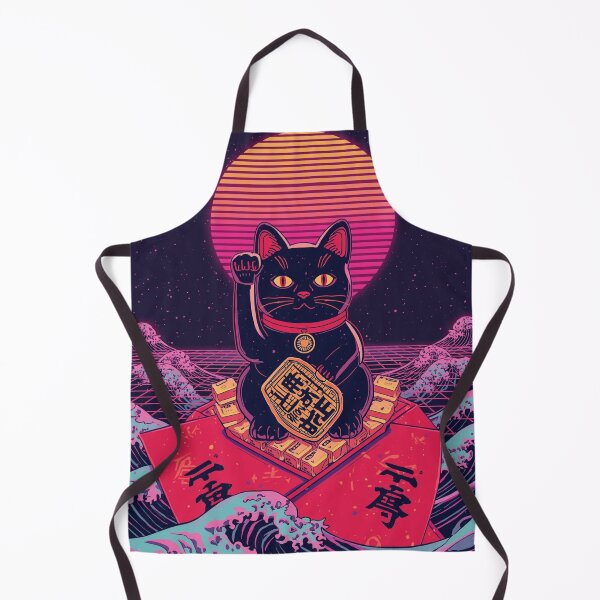 Item preview, Retro Synthwave Maneki-neko | 80s Neon Lucky Cat designed and sold by Vandy Fullam.