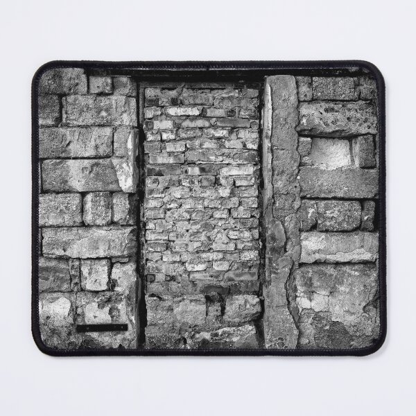 Item preview, Dramatic Black and White Bricked-up Old Doorway designed and sold by LRPhotoart.