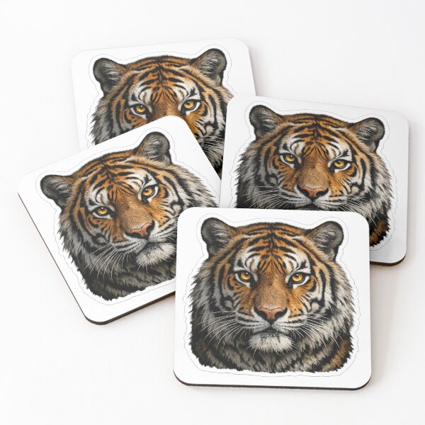 Item preview, Ultra Realistic Bengal Tiger Sticker – Intense Golden Eyes Wildlife Portrait designed and sold by irfanshikh.