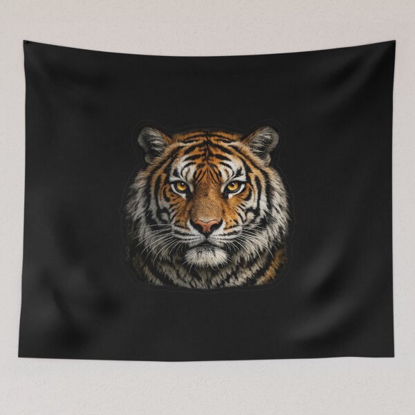 Item preview, Ultra Realistic Bengal Tiger Sticker – Intense Golden Eyes Wildlife Portrait designed and sold by irfanshikh.