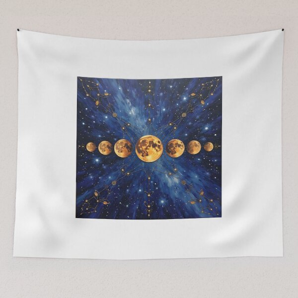 Item preview, Cosmic Moon Phase Wall Art – Celestial Lunar Cycle Poster – Boho Spiritual Wall Decor designed and sold by Vajid Designs .