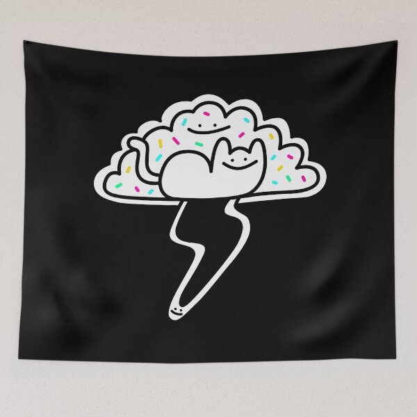 Item preview, Cute Cat on Lightning Cloud Cartoon designed and sold by Porky Roebuck.