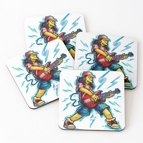 Item preview, Retro Yellow Rocker Guitarist Neon Grunge Art designed and sold by RokoKull.