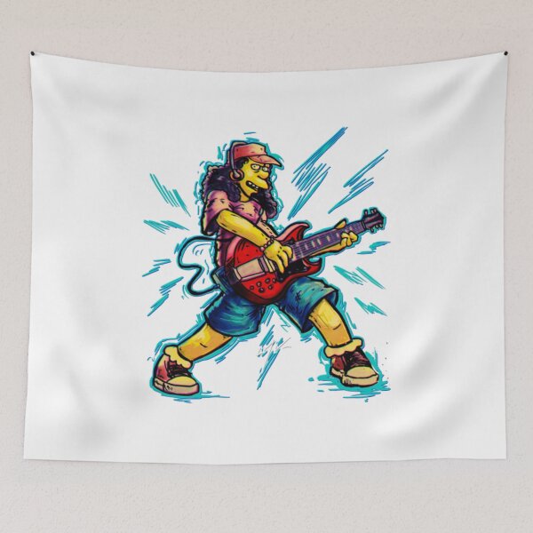 Item preview, Retro Yellow Rocker Guitarist Neon Grunge Art designed and sold by RokoKull.