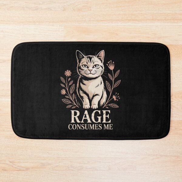 Item preview, Cute Cat Rage Consumes Me Funny Sarcastic Kitten Flower designed and sold by ManiaGrania.