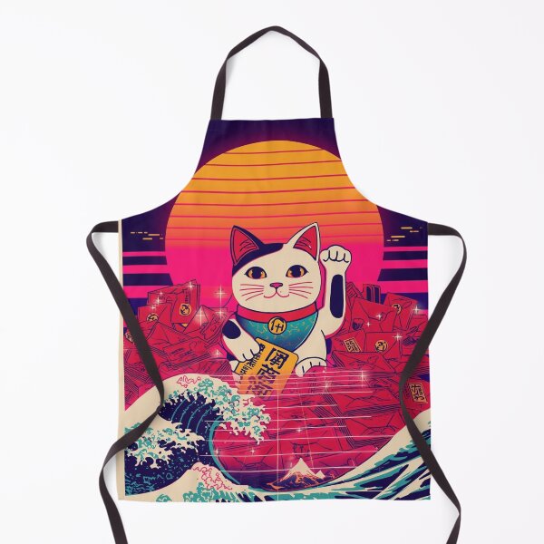 Item preview, Cyberpunk Lucky Cat | Neon Ukiyo-e Prosperity Art designed and sold by Vandy Fullam.