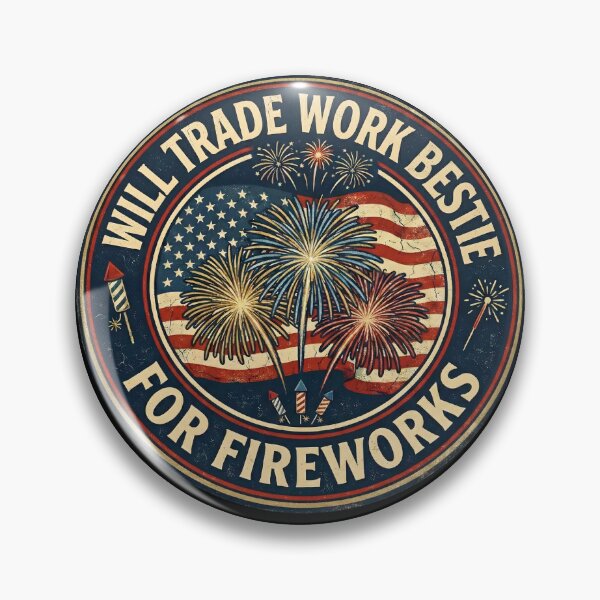 Item preview, Will trade Work Bestie For Fireworks Funny 4th of July Patriotic designed and sold by THREE LITTLE BEANS.