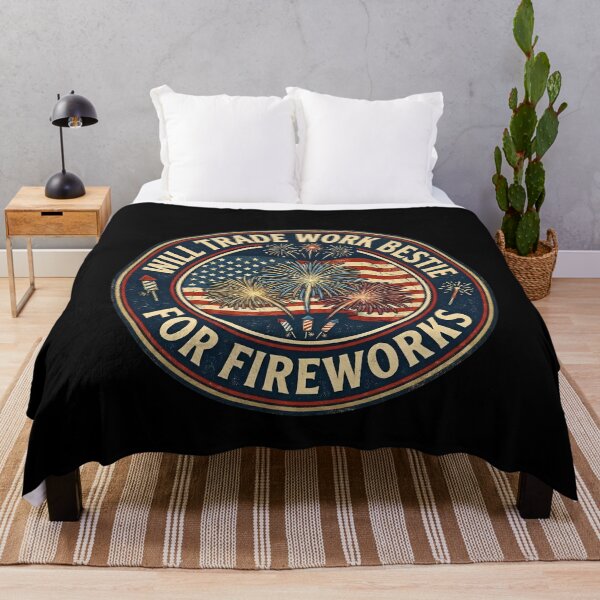 Item preview, Will trade Work Bestie For Fireworks Funny 4th of July Patriotic designed and sold by THREE LITTLE BEANS.