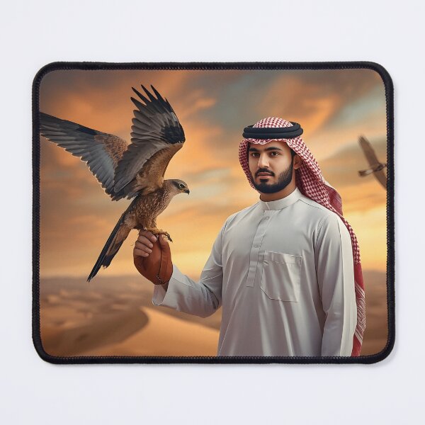 Item preview, Saudi Falconry Desert Sunset Wall Art Print — Arabian Falcon  Heritage Poster, Saudi Falconer KSA Cultural Decor designed and sold by GoldenVerseArt.