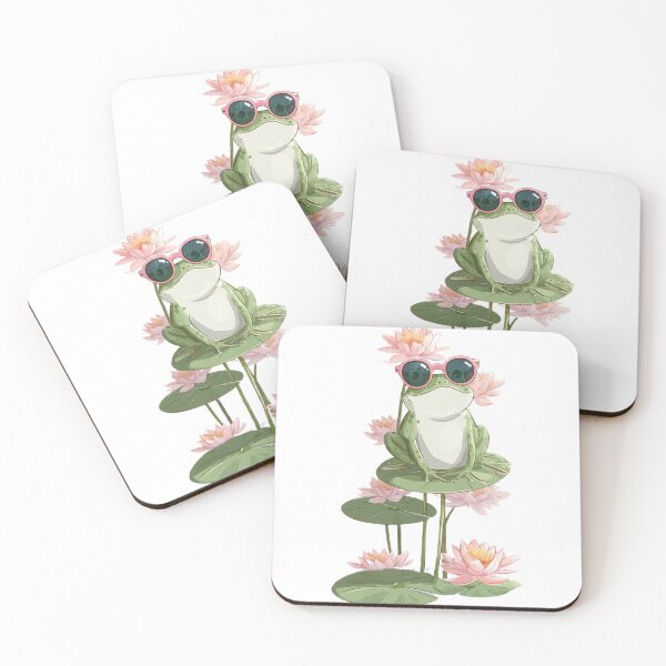 Item preview, Cute Frog With Sunglasses On Lily Pad designed and sold by Moody Vibes Studio.