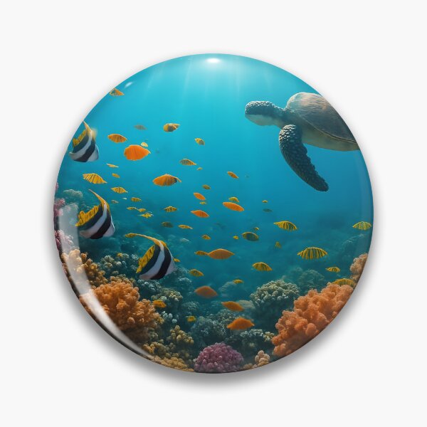 Item preview, Red Sea Coral Reef Underwater Wall Art Print — Saudi Arabia  Marine Life Poster, Sea Turtle Tropical Fish Ocean Decor designed and sold by GoldenVerseArt.