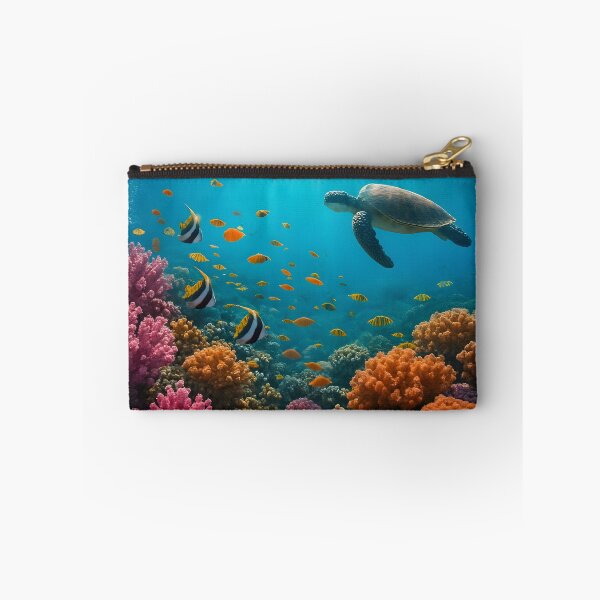 Item preview, Red Sea Coral Reef Underwater Wall Art Print — Saudi Arabia  Marine Life Poster, Sea Turtle Tropical Fish Ocean Decor designed and sold by GoldenVerseArt.
