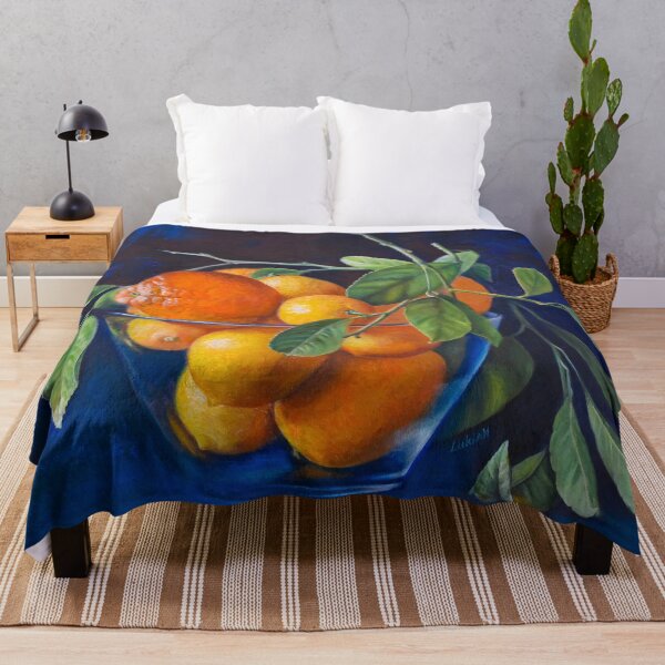 Item preview, Oil Painting Citrus Harvest in Blue Light designed and sold by LukianArtPrint.