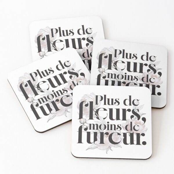 Item preview, Plus de Fleurs Moins de Fureur French Quote Floral Aesthetic designed and sold by Olhapro.
