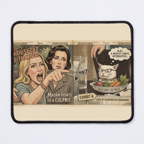 Item preview, The Housecat Situation Vintage Comic Meme Art designed and sold by ern vintage store.