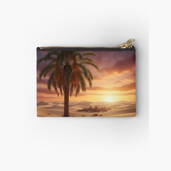 Item preview, Saudi Date Palm Desert Sunset Wall Art Print — Arabian Desert  Landscape Poster, Camel Caravan KSA Nature Decor designed and sold by GoldenVerseArt.