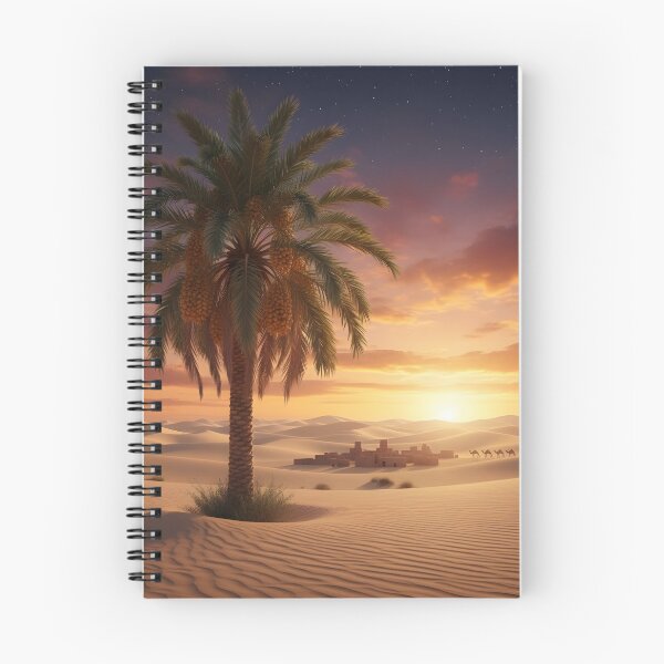 Item preview, Saudi Date Palm Desert Sunset Wall Art Print — Arabian Desert  Landscape Poster, Camel Caravan KSA Nature Decor designed and sold by GoldenVerseArt.