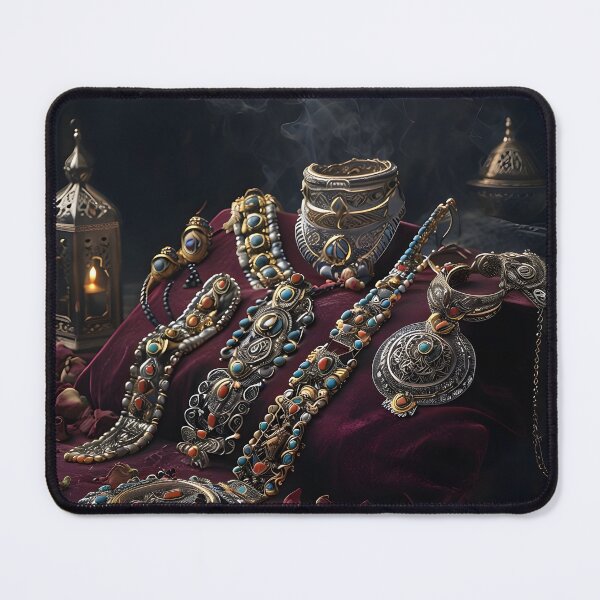 Item preview, Bedouin Jewelry Collection Wall Art Print — Arabian Silver  Gold Luxury Still Life Poster, Saudi Heritage Decor Arab Gift designed and sold by GoldenVerseArt.