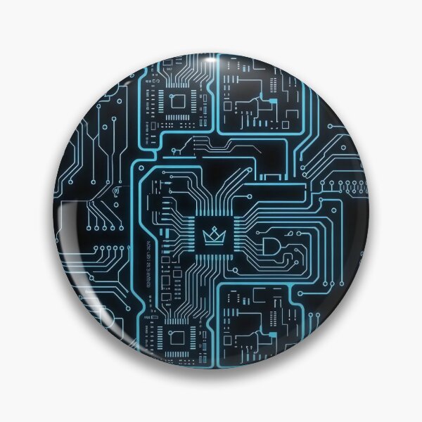 Item preview, Luminous Neon Blue Circuitry Schematic – Aesthetic Dark Mode Tech Logic Board designed and sold by ResonateUK.